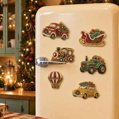 🎄DIY Diamond Painting Christmas Magnets – Sparkling Handmade Refrigerator Magnets for Holiday Decor, Crafts & Gifts