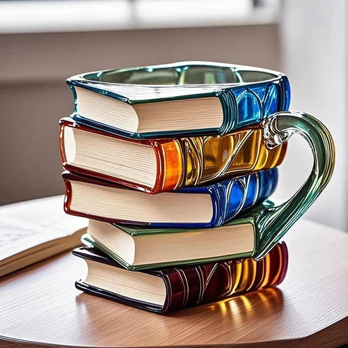 🔥 Selling Fast! Stacked Books Resin Coffee Mug 11Oz | Great Deal for Book Lovers