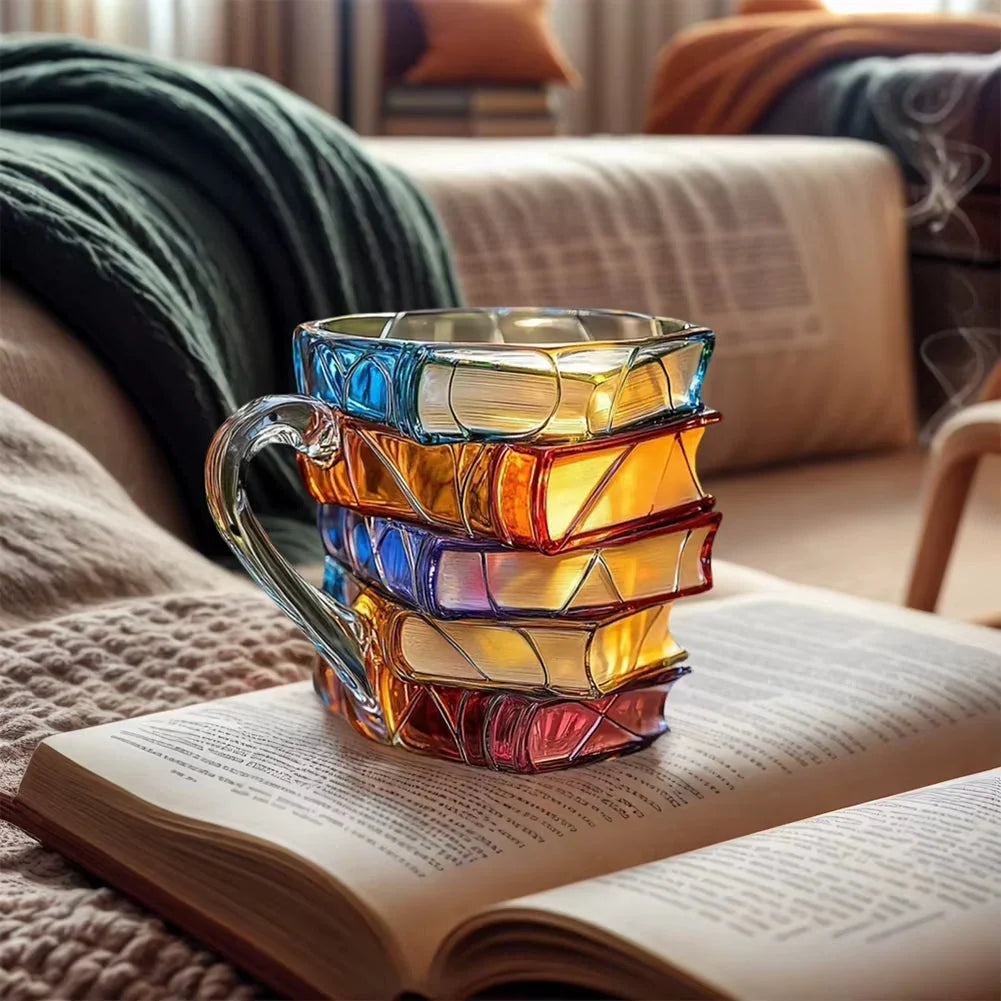 🔥 Selling Fast! Stacked Books Resin Coffee Mug 11Oz | Great Deal for Book Lovers