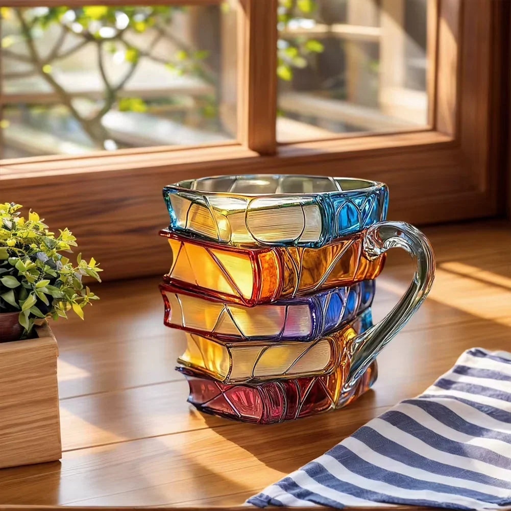 🔥 Selling Fast! Stacked Books Resin Coffee Mug 11Oz | Great Deal for Book Lovers