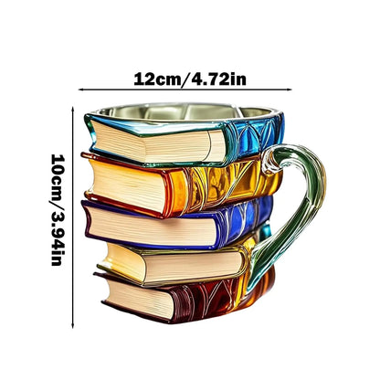 🔥 Selling Fast! Stacked Books Resin Coffee Mug 11Oz | Great Deal for Book Lovers