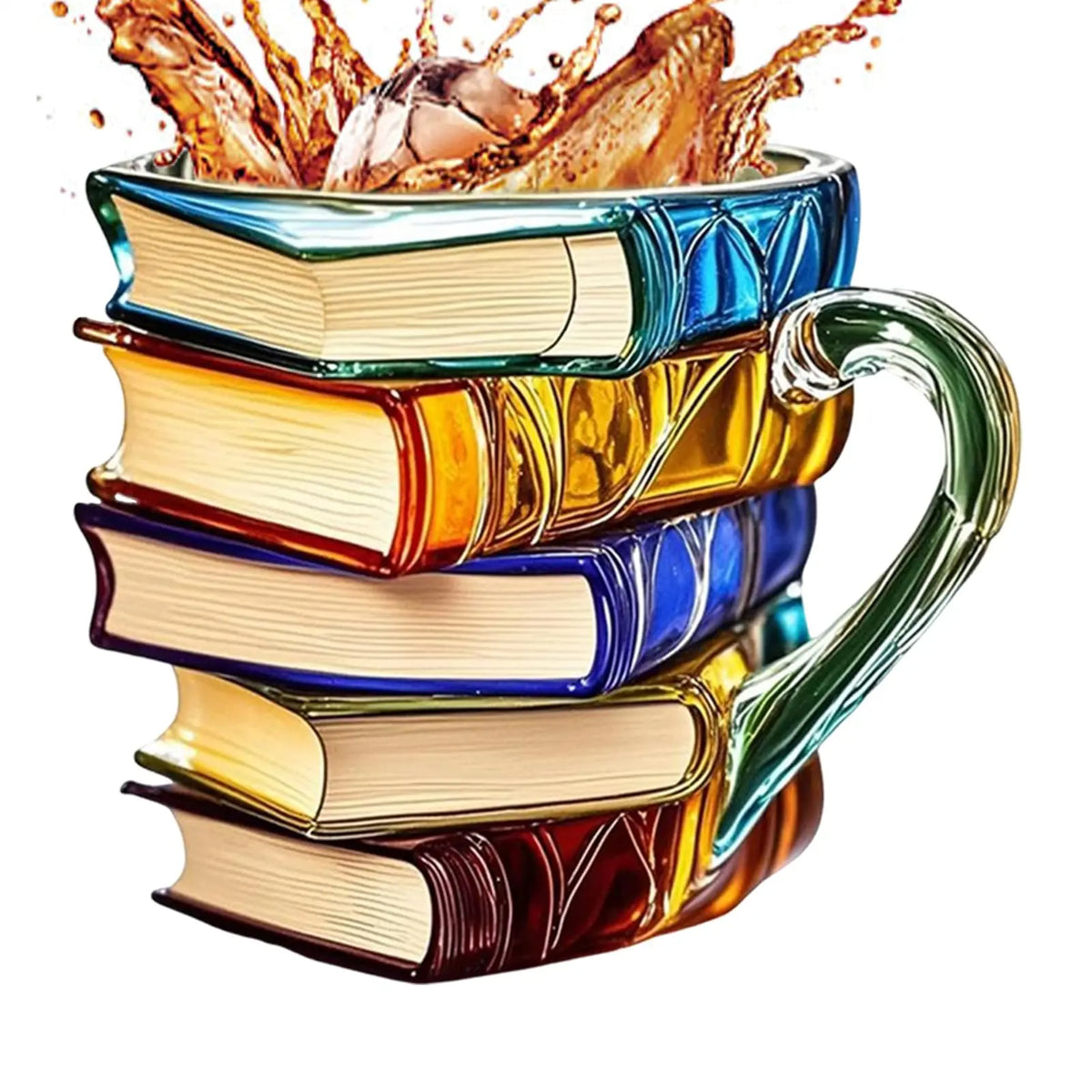 🔥 Selling Fast! Stacked Books Resin Coffee Mug 11Oz | Great Deal for Book Lovers