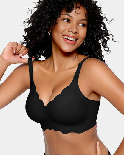 Soft Full Coverage Scalloped Wireless Jelly Bra