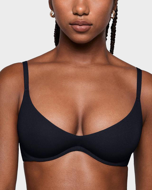 Unlined Plunge Balconette Bra with Underwire