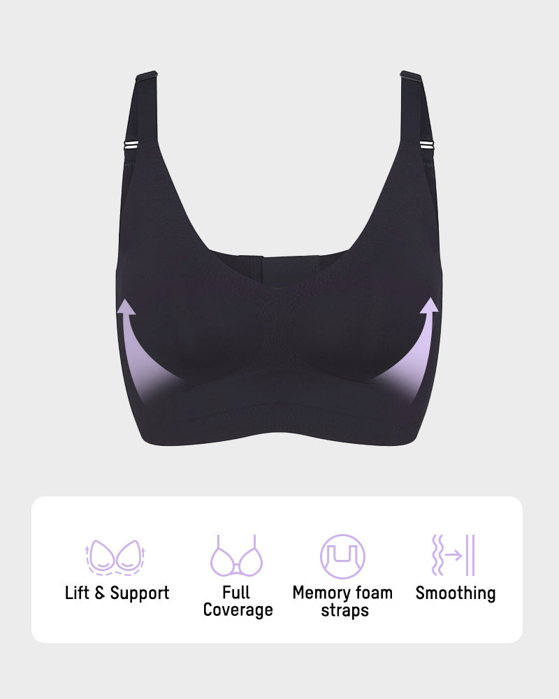Wireless V-Neck Back & Side Smoothing Bra