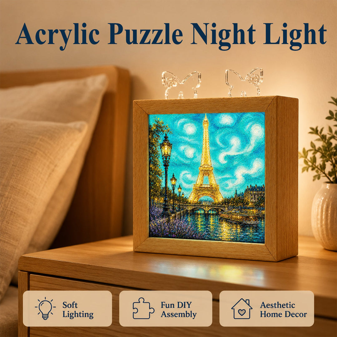 Acrylic Puzzle Night Light - Paris Starry Night