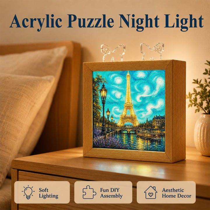 Acrylic Puzzle Night Light - Paris Starry Night