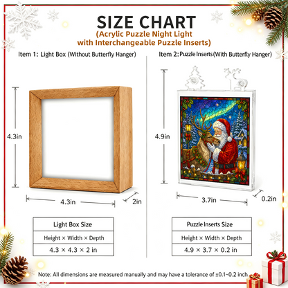 Acrylic Puzzle Night Light - Aurora Reindeer