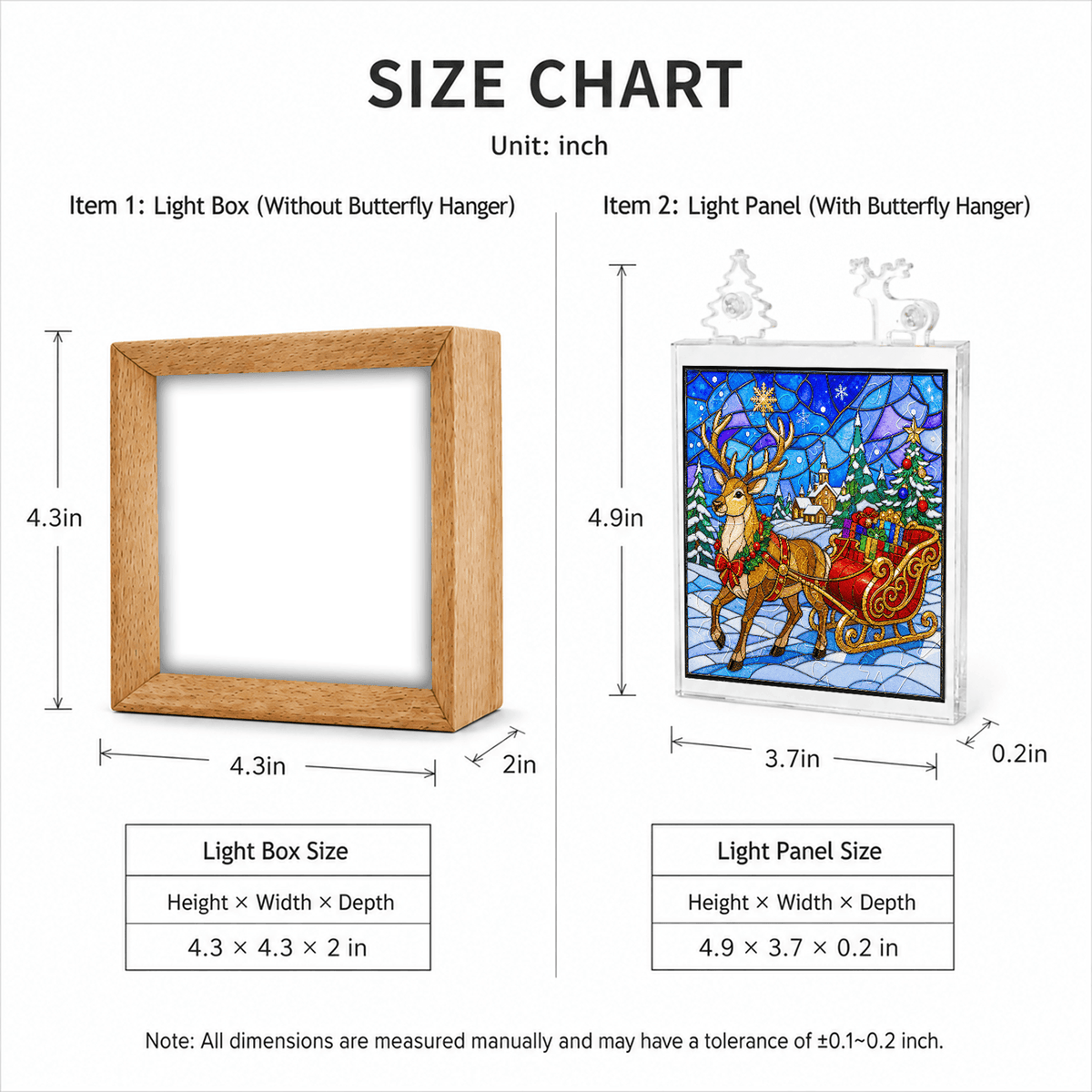 Acrylic Puzzle Night Light - Snowy Reindeer