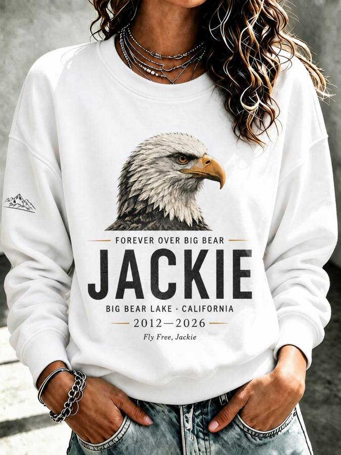 Women'S Forever Over Big Bear, Fly Free Jackie Printed Round Neck Sports Shirt
