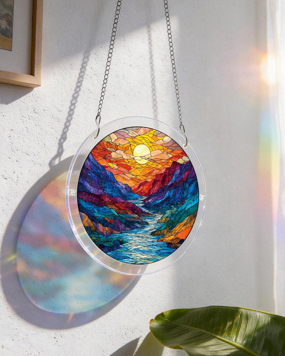 Acrylic Jigsaw Puzzle Suncatcher - Glazed Mountain Moon