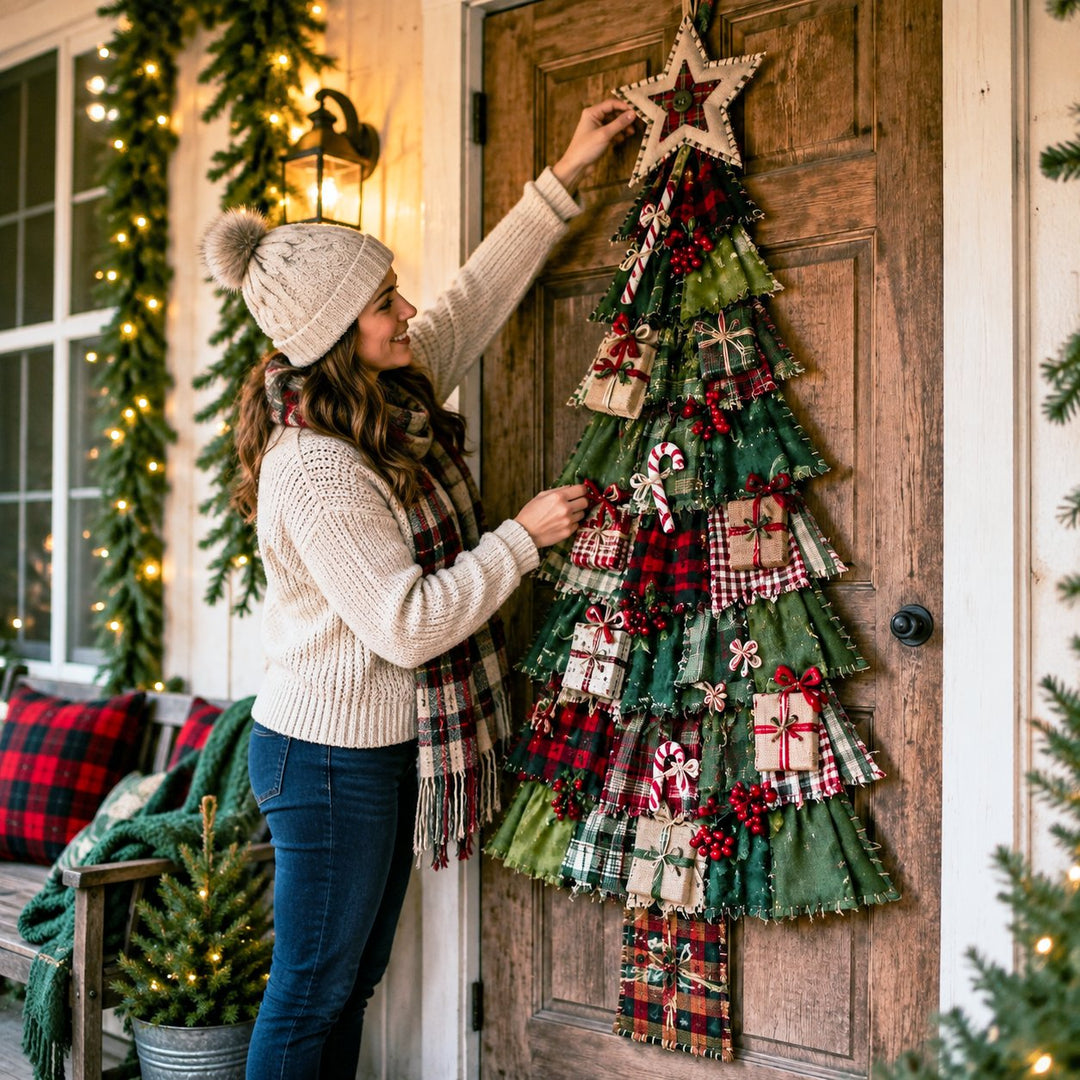 🎄Beginner-Friendly DIY Oversized Patchwork Christmas Tree Door Hanging Kit | Complete Kit with All Tools & Step-by-Step Guide Included 💕