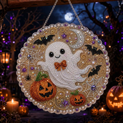 DIY Halloween Diamond Painting Pearls Painting Pendant