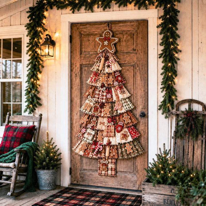 🎄Beginner-Friendly DIY Oversized Patchwork Christmas Tree Door Hanging Kit | Complete Kit with All Tools & Step-by-Step Guide Included 💕