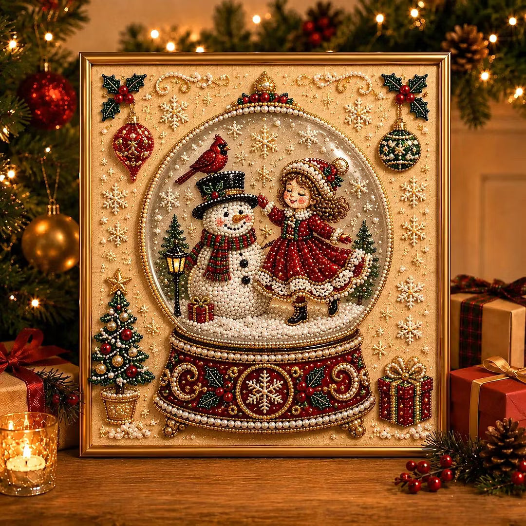 Framed Nutcracker - Pearls Painting Kit DIY Christmas Diamond Painting Pearl Dot Crafts 20x20CM