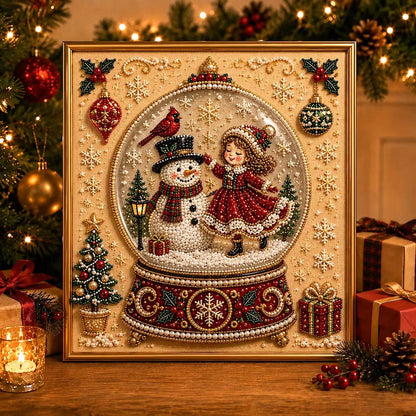 Framed Nutcracker - Pearls Painting Kit DIY Christmas Diamond Painting Pearl Dot Crafts 20x20CM