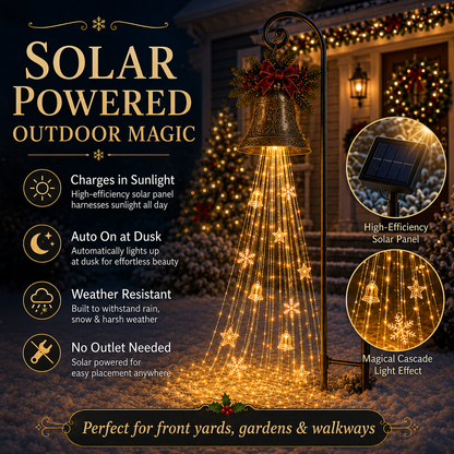 🎁Hot Sale 40% OFF🎄 Christmas Bell Cascade Solar Yard Light🔔