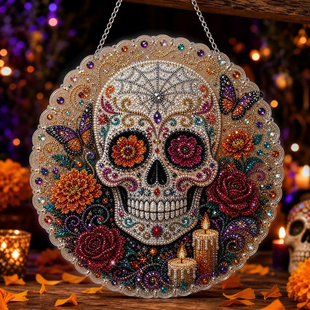 DIY Halloween Diamond Painting Pearls Painting Pendant