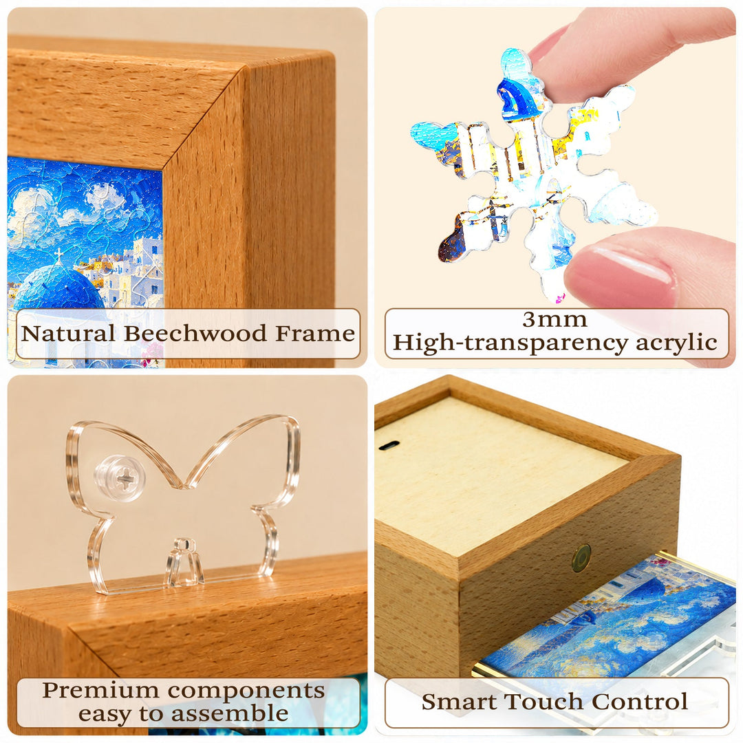 Acrylic Puzzle Night Light - Santorini Sunlight
