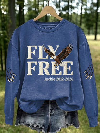 Women'S Retro Eagle Print Round Neck Sports Shirt