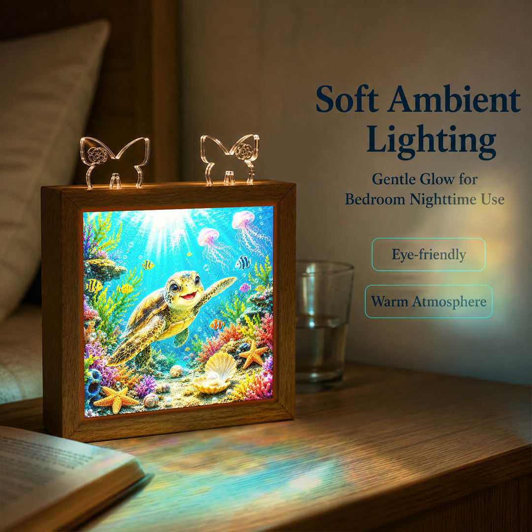 Acrylic Puzzle Night Light - Coral Sea Turtle