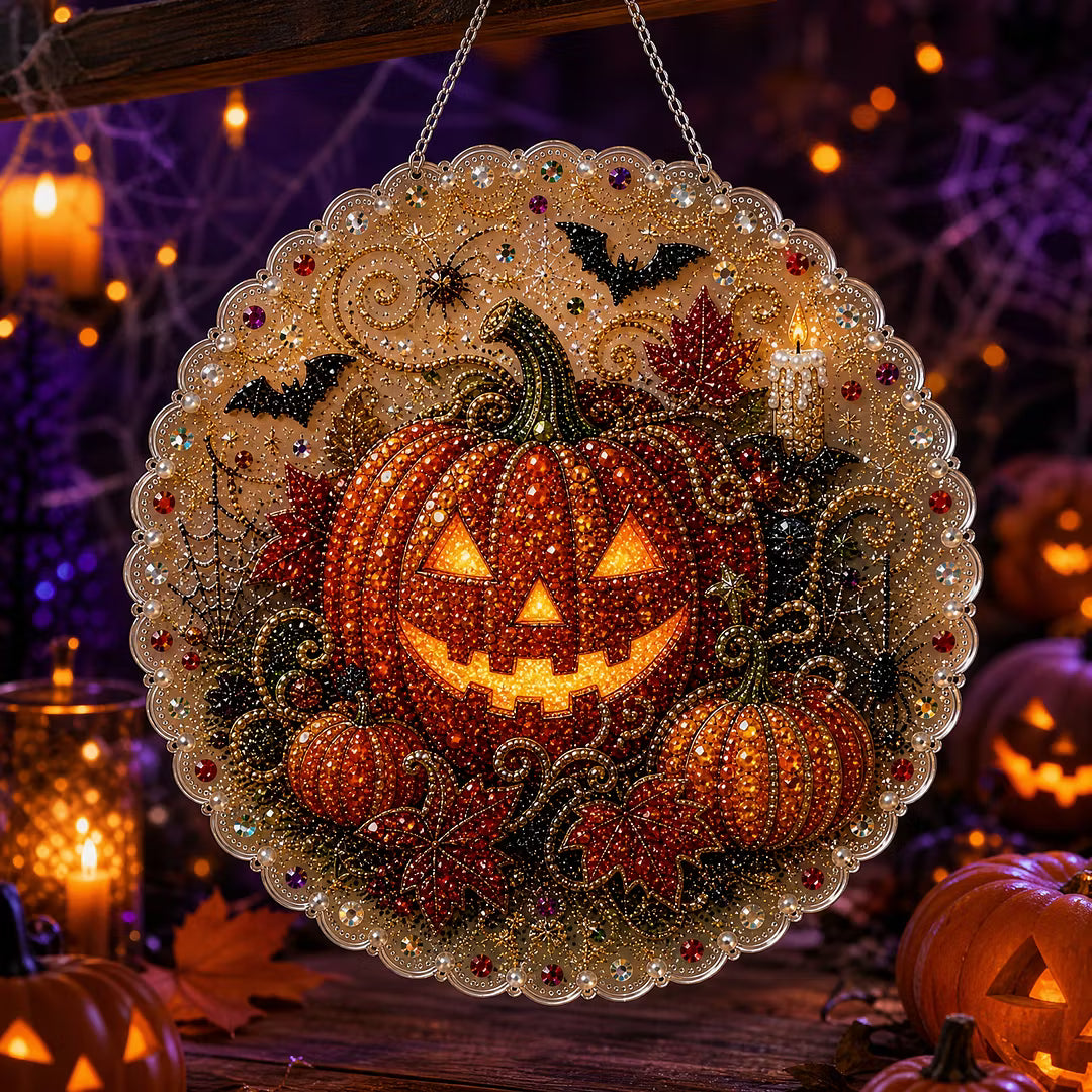 DIY Halloween Diamond Painting Pearls Painting Pendant