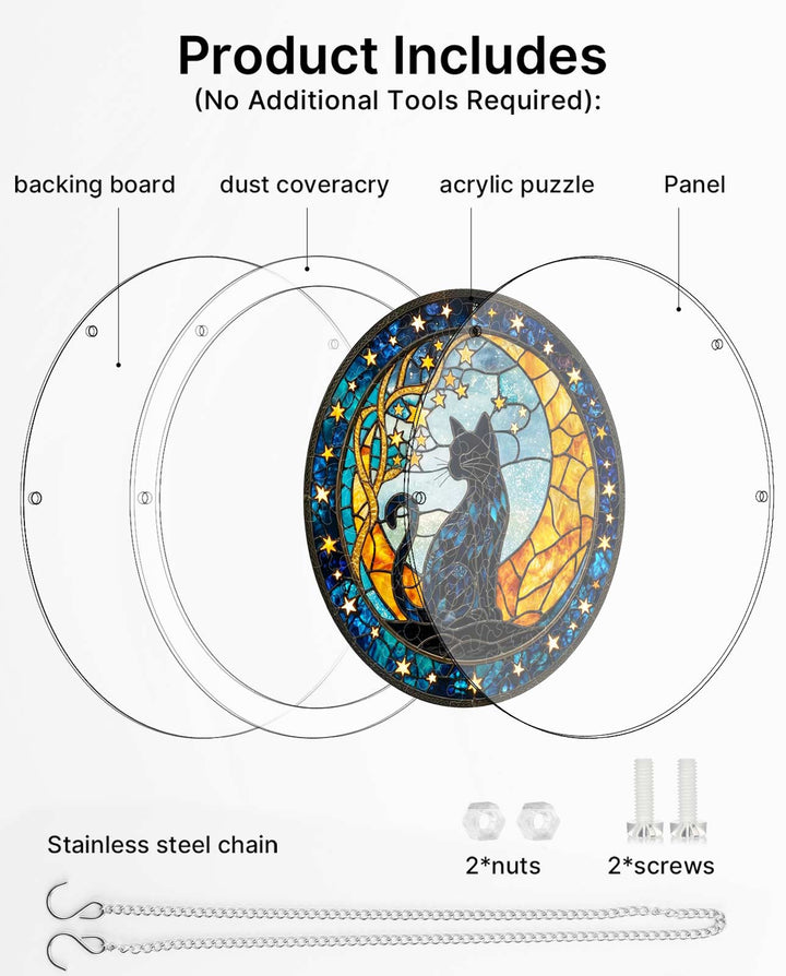 Acrylic Jigsaw Puzzle Suncatcher - Selene’s Cat