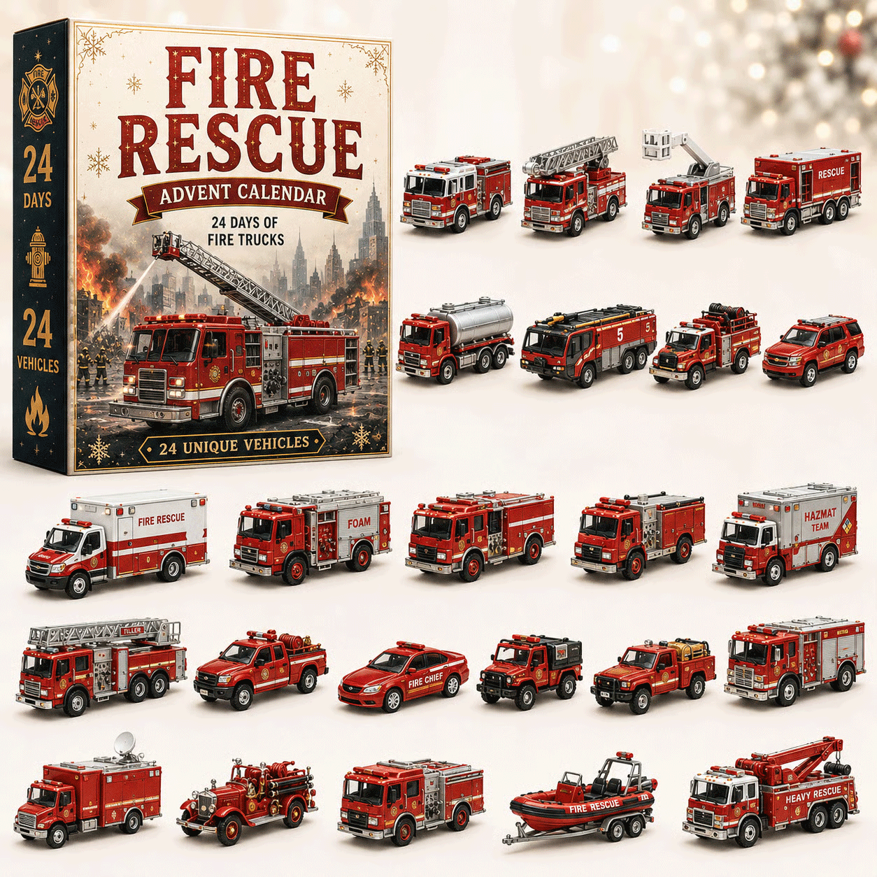 Limited Edition $19.99, Only 100 Sets Left!🚒Fire Rescue 24-Day Advent Calendar