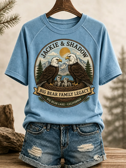 Women's Family Legacy Big Bear Lake California Wildlife Print T-shirt