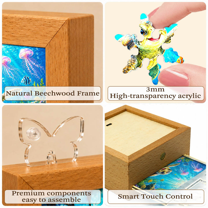 Acrylic Puzzle Night Light - Coral Sea Turtle