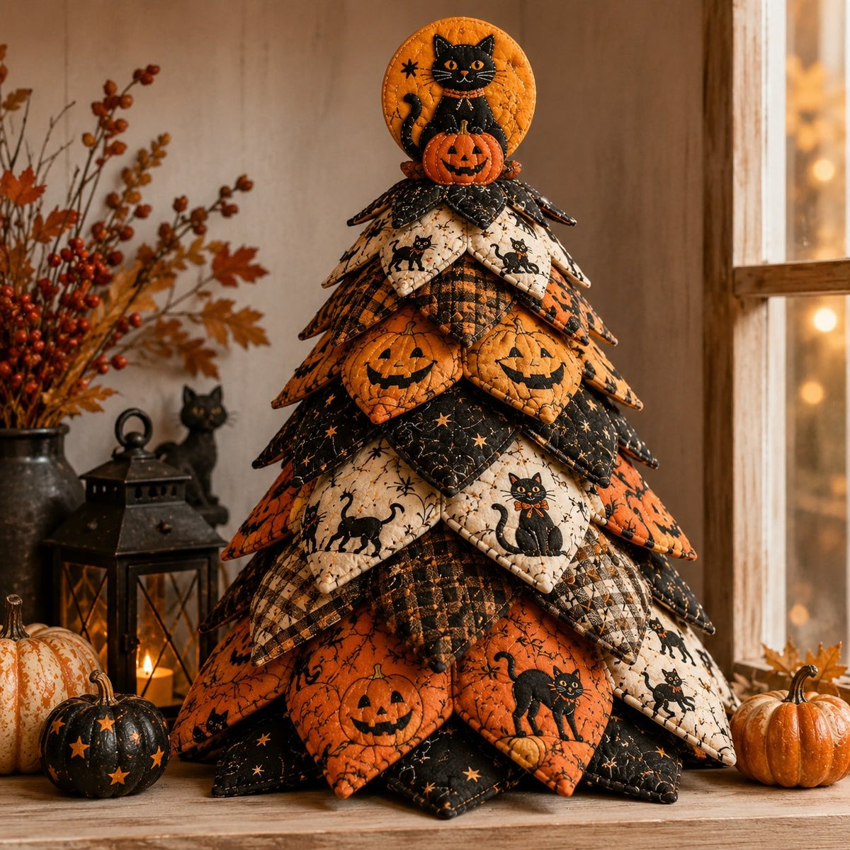 Candy Corn - DIY Halloween Theme Quilted Fabric Tree Kit