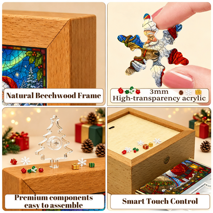 Acrylic Puzzle Night Light - Aurora Reindeer