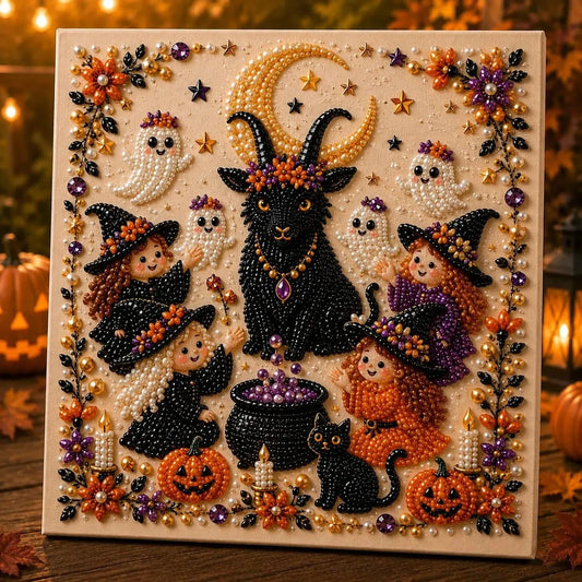 🐐Framed Goat And Witches - Pearls Painting Kit