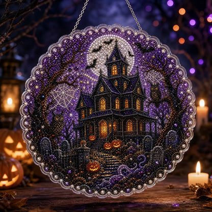 DIY Halloween Diamond Painting Pearls Painting Pendant