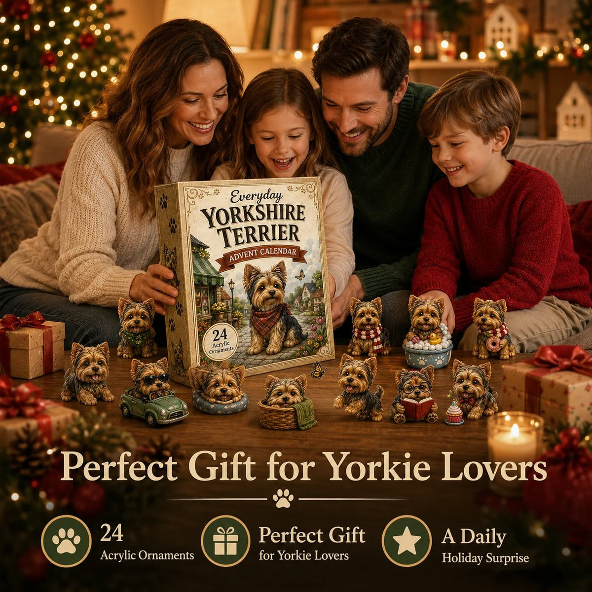 Everyday Yorkshire Terrier Advent Calendar 2026 - 24-Day  Festive Countdown