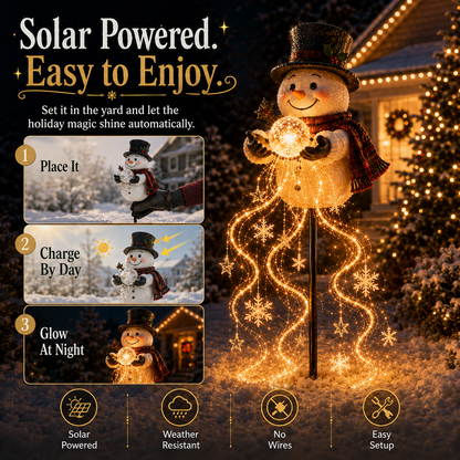 ⛄Snowman Magic Fountain™-Flowing Snowflake LED Christmas Garden Light❄️