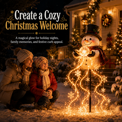 ⛄Snowman Magic Fountain™-Flowing Snowflake LED Christmas Garden Light❄️