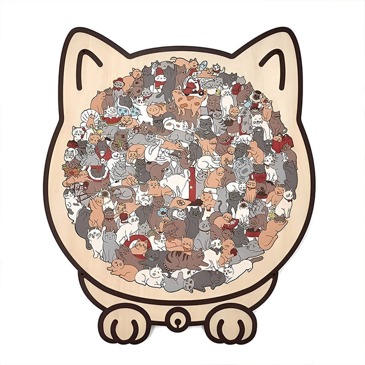 Morandi-Colored Cat/Dog Shaped Wooden Jigsaw Puzzle