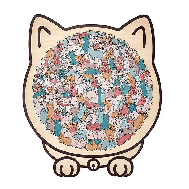Morandi-Colored Cat/Dog Shaped Wooden Jigsaw Puzzle