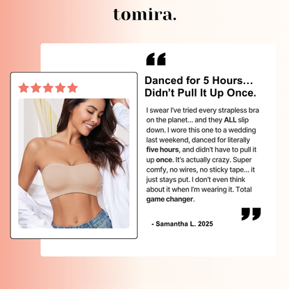 Non-Slip Bandeau Seamless Wireless Strapless Bra